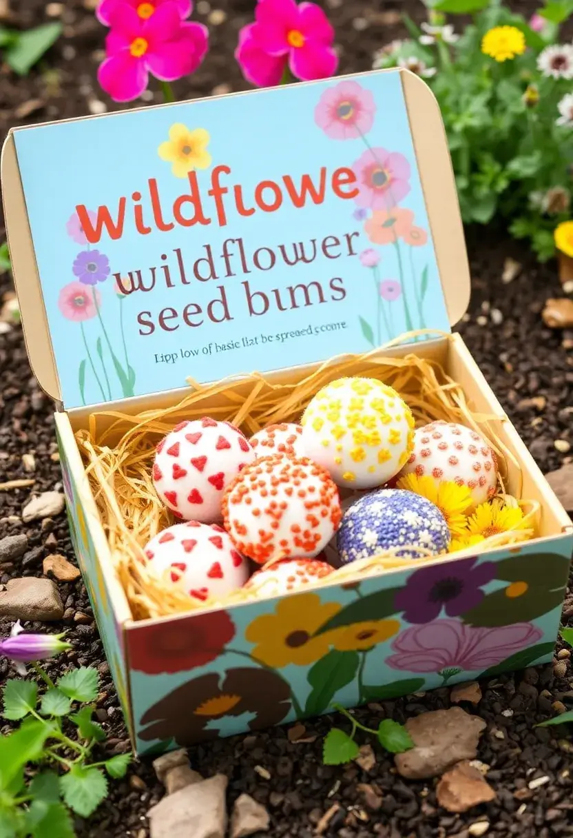 25 DIY Gift Box Ideas That Make Presents Extra Special - 13. Wildflower Seed Bomb Gift Box