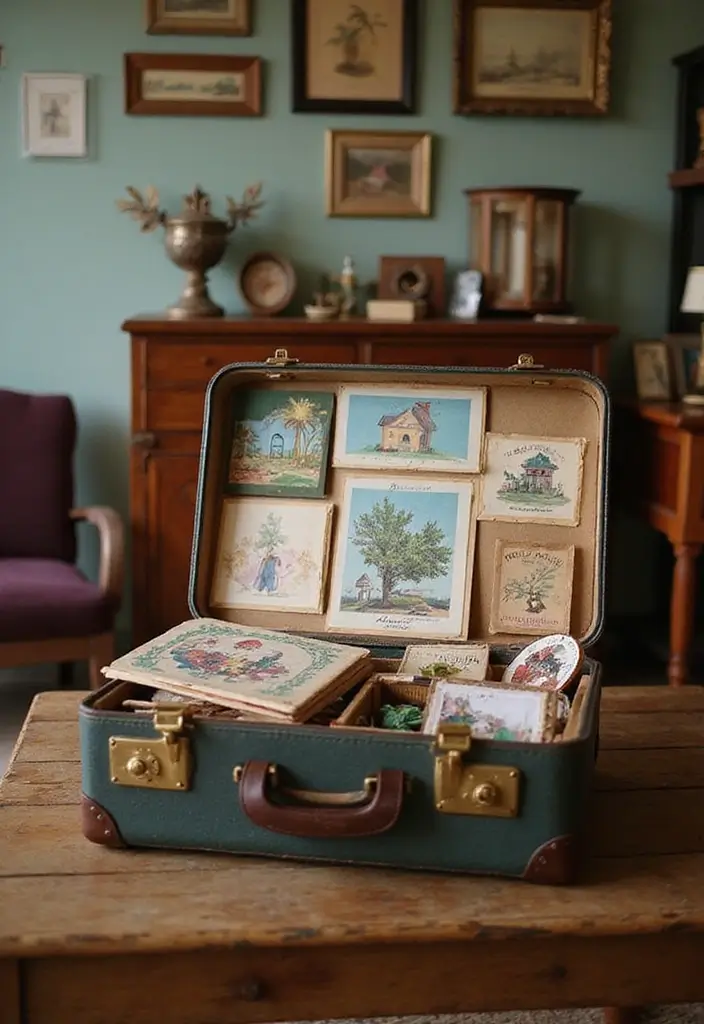 25 DIY Keepsake Box Ideas That Preserve Precious Memories - 7. Upcycled Vintage Suitcase Memory Box
