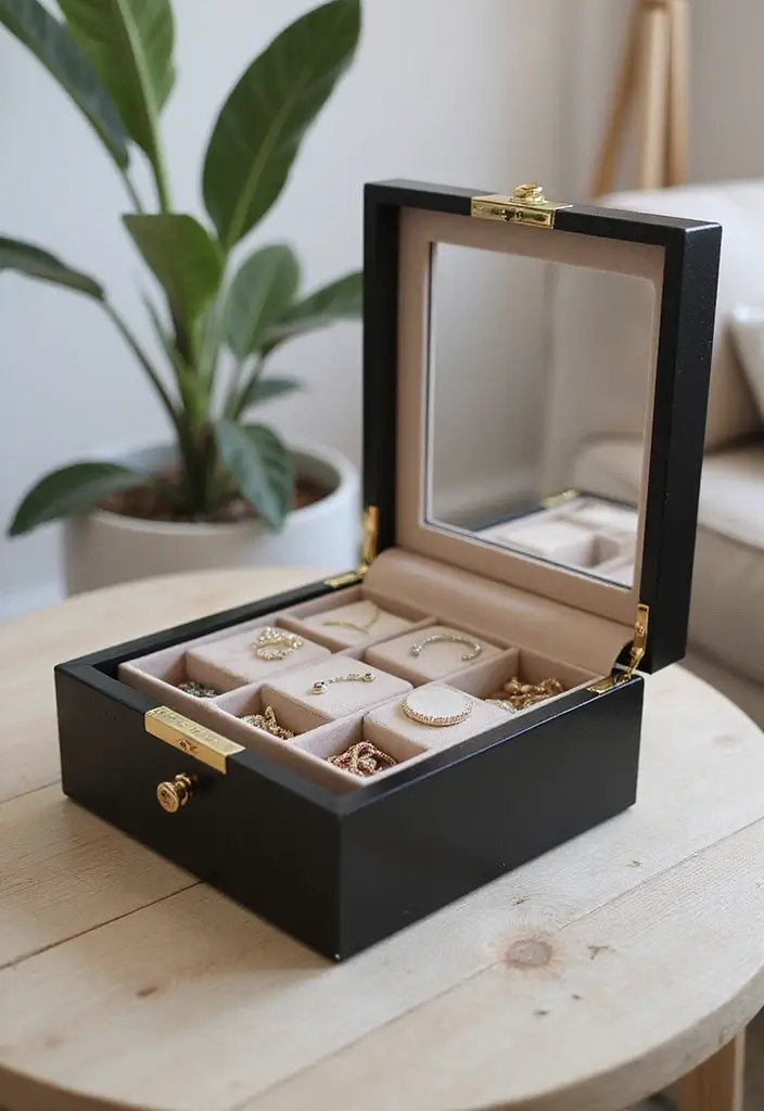 25 DIY Wood Jewelry Box Ideas That Are Elegant and Functional - 19. Transparent Glass-Top Jewelry Box