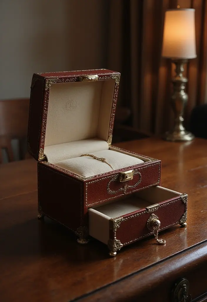 25 DIY Wood Jewelry Box Ideas That Are Elegant and Functional - 22. Jewelry Box with a Hidden Drawer