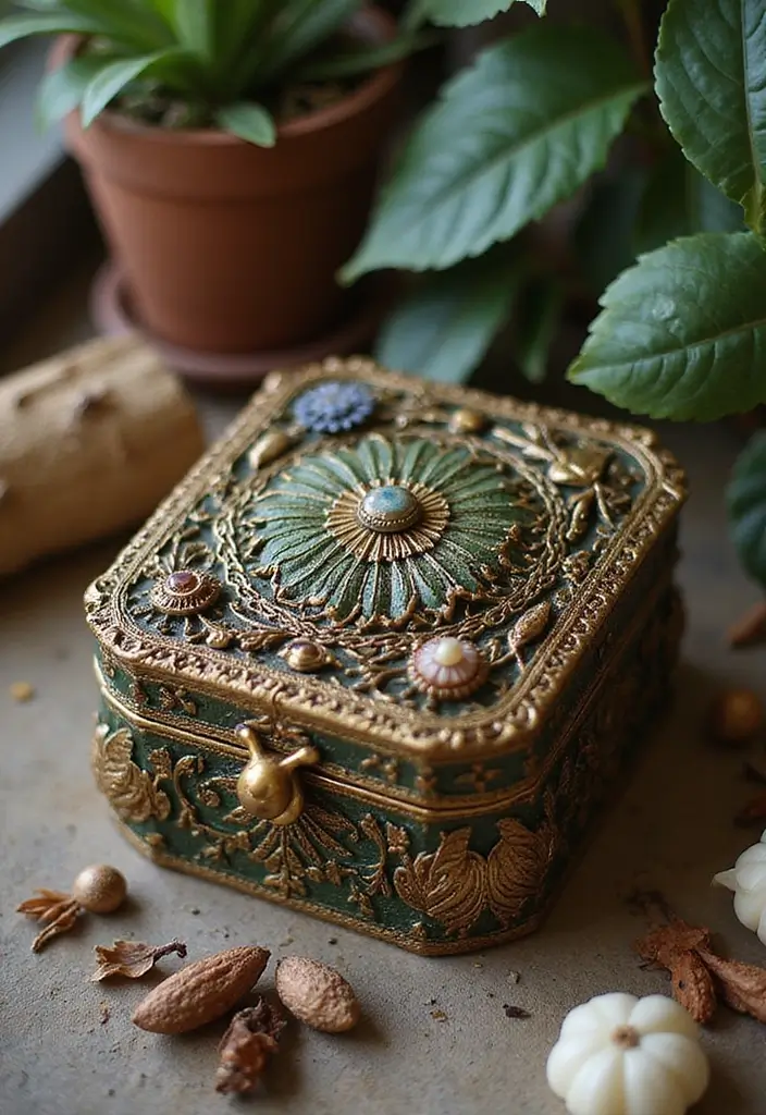 25 DIY Wood Jewelry Box Ideas That Are Elegant and Functional - 25. Jewelry Box with a Nature Motif