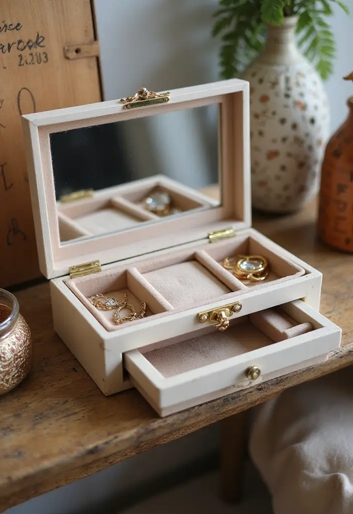 25 DIY Wood Jewelry Box Ideas That Are Elegant and Functional - 8. Compact Jewelry Box with Hidden Compartments