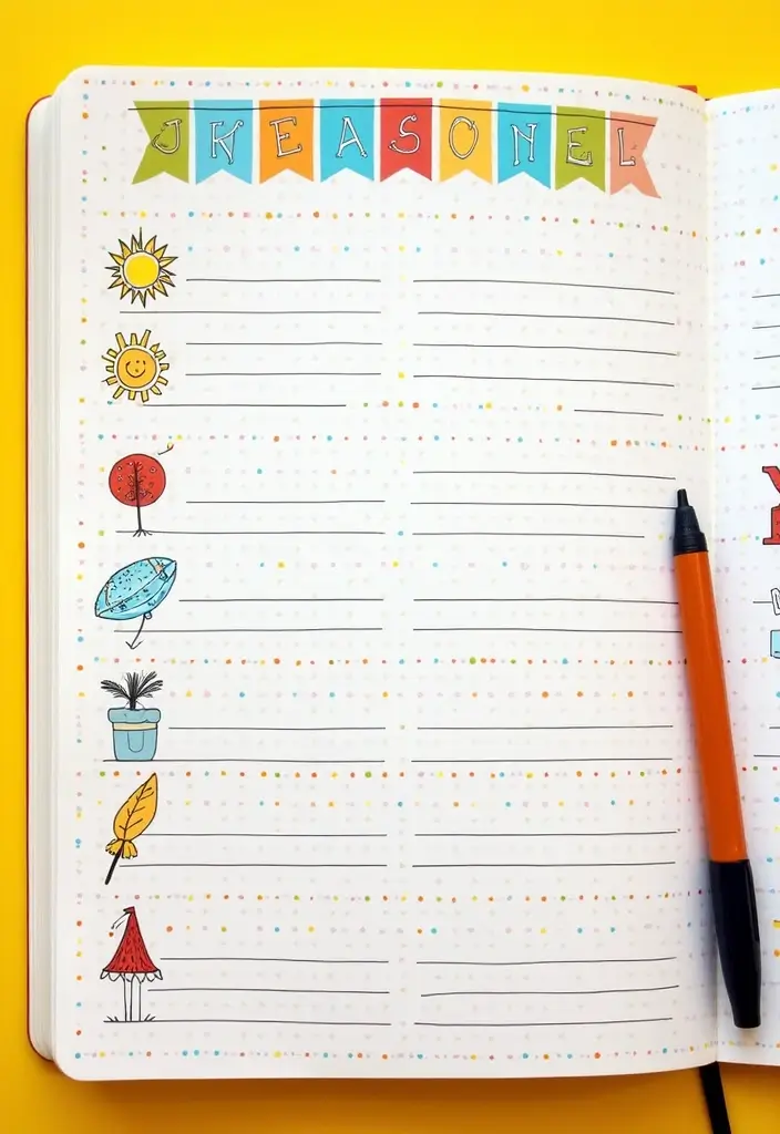 25 Dotted Journal Ideas That Make Planning Fun, Creative, and Inspiring - 13. Seasonal Bucket Lists