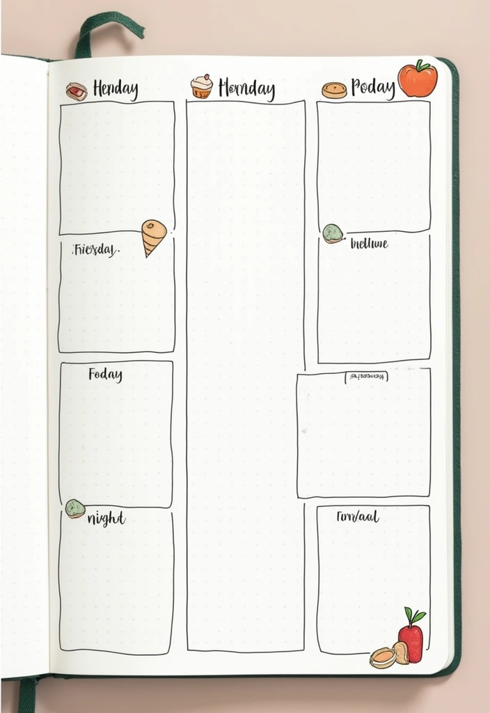 25 Dotted Journal Ideas That Make Planning Fun, Creative, and Inspiring - 2. Weekly Meal Planner