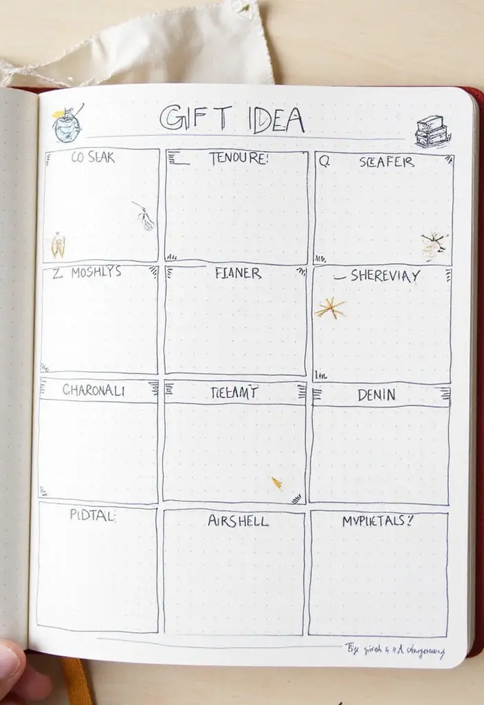 25 Dotted Journal Ideas That Make Planning Fun, Creative, and Inspiring - 21. Gift Idea Pages