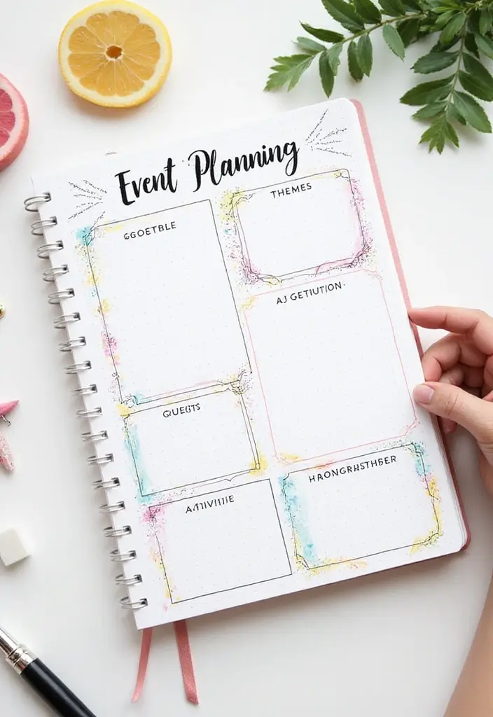 25 Dotted Journal Ideas That Make Planning Fun, Creative, and Inspiring - 24. Event Planning Pages