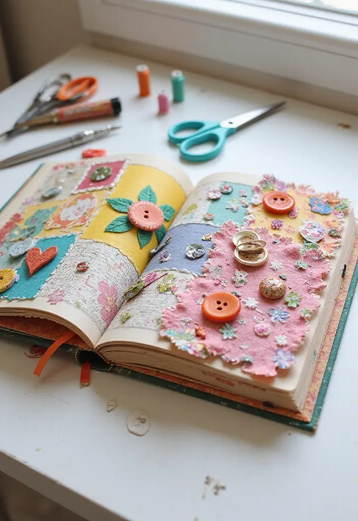 25 Easy Junk Journal Ideas That Anyone Can Create Quickly - 2. Scrap Fabric Journal