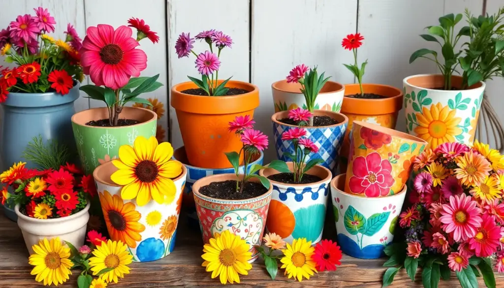25 Flower Pots Painting Ideas That Bring Color Style and Personality