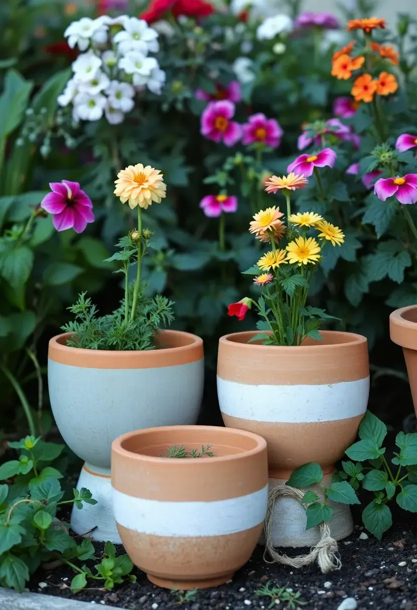 25 Flower Pots Painting Ideas That Bring Color Style and Personality - 13. Earthy Terracotta Revival