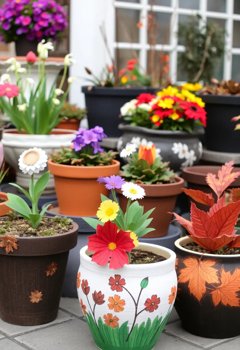 25 Flower Pots Painting Ideas That Bring Color Style and Personality - 15. Seasonal Themes