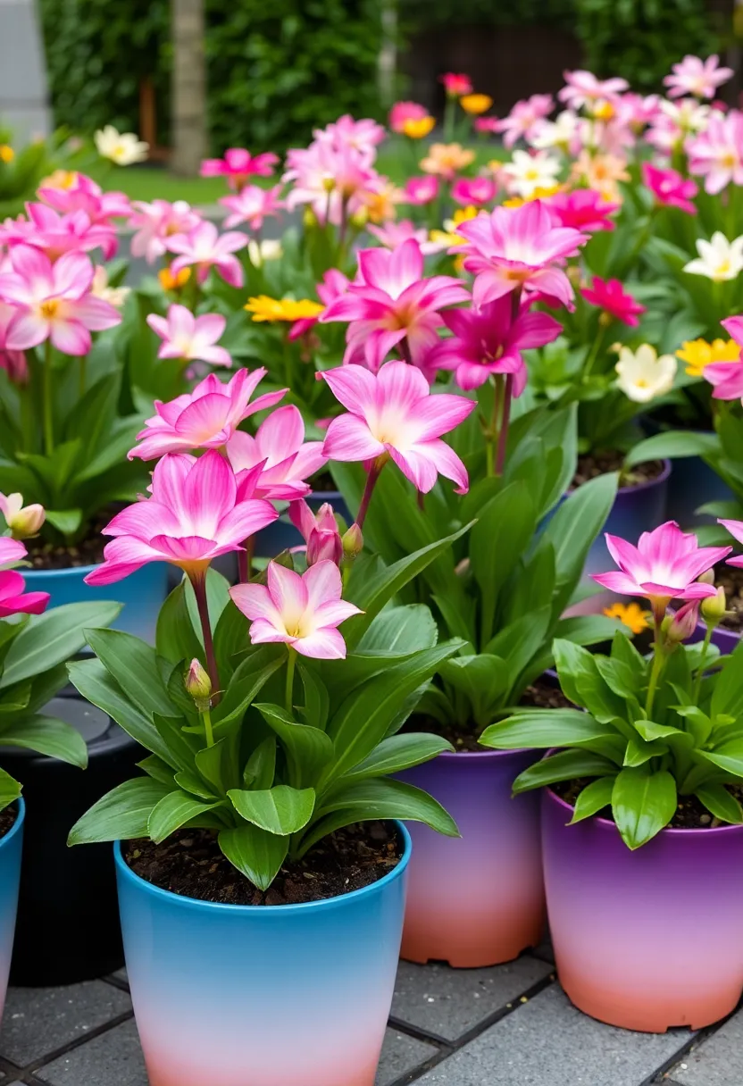 25 Flower Pots Painting Ideas That Bring Color Style and Personality - 2. Ombre Effect Planters