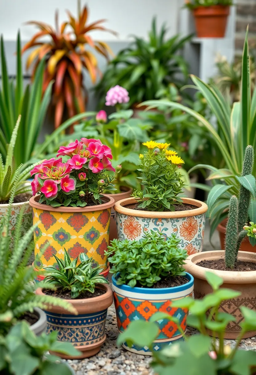 25 Flower Pots Painting Ideas That Bring Color Style and Personality - 23. Bohemian Flair
