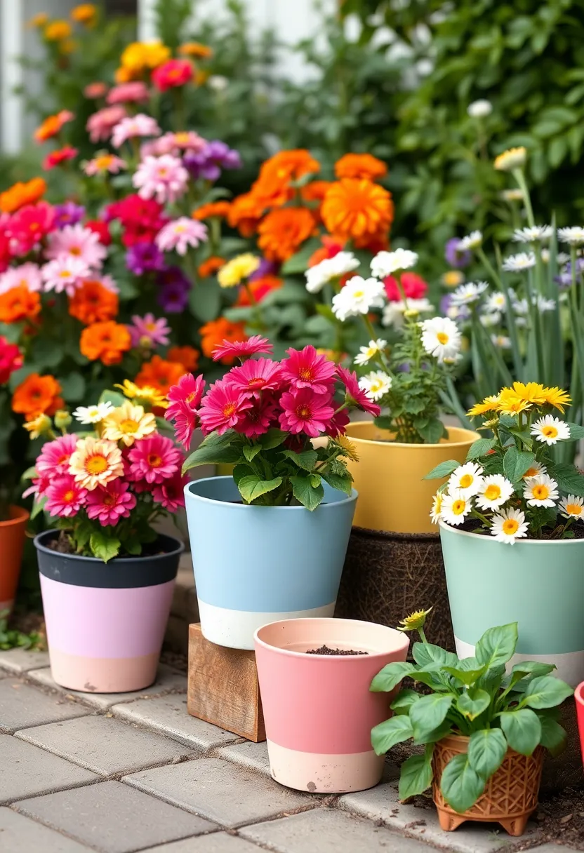 25 Flower Pots Painting Ideas That Bring Color Style and Personality - 24. Seasonal Color Swatches