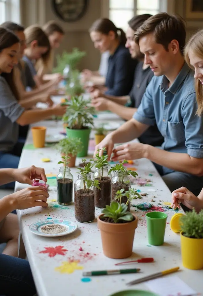 25 Group Craft Ideas For Adults That Make Fun Social Projects - 1. Recycled Bottle Planters