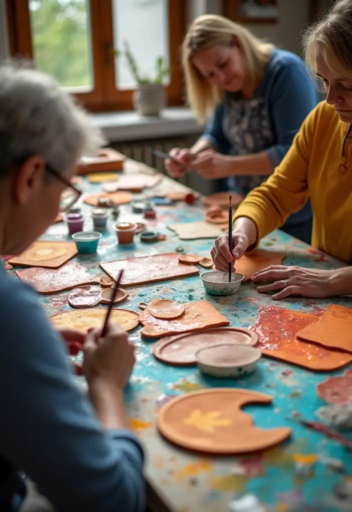 25 Group Craft Ideas For Adults That Make Fun Social Projects - 16. Terracotta Tile Art