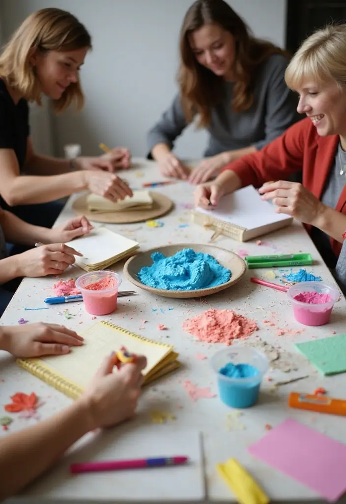 25 Group Craft Ideas For Adults That Make Fun Social Projects - 9. Custom Recycled Paper Notebooks