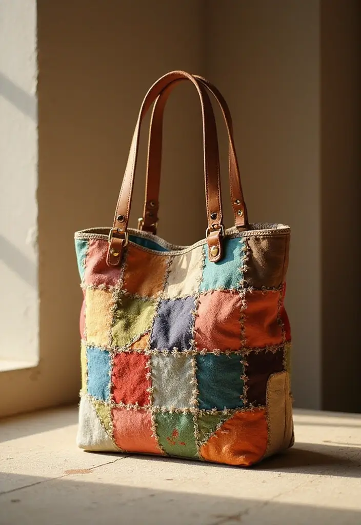 25 Handbag Decoration Ideas That Upgrade Your Accessories Instantly - 16. Patchwork Designs