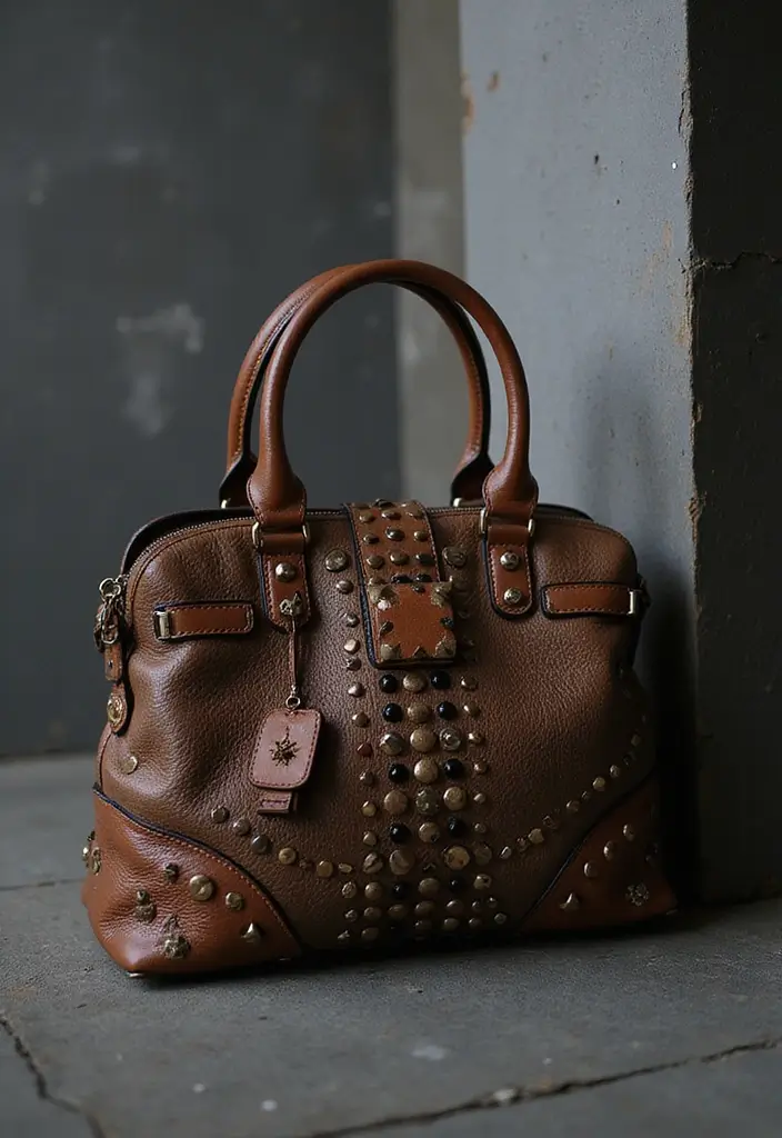 25 Handbag Decoration Ideas That Upgrade Your Accessories Instantly - 6. Leather Studs