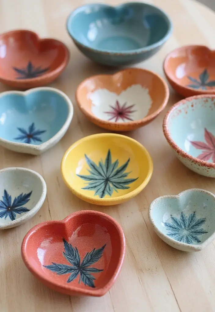 25 Heart Pottery Painting Ideas That Add a Lovely Personal Touch 1. Colorful Heart Bowls