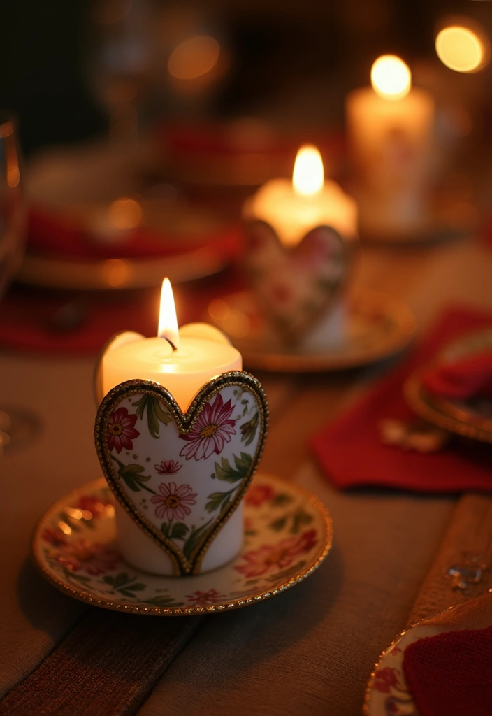 25 Heart Pottery Painting Ideas That Add a Lovely Personal Touch 12. Heart Shaped Candle Holders