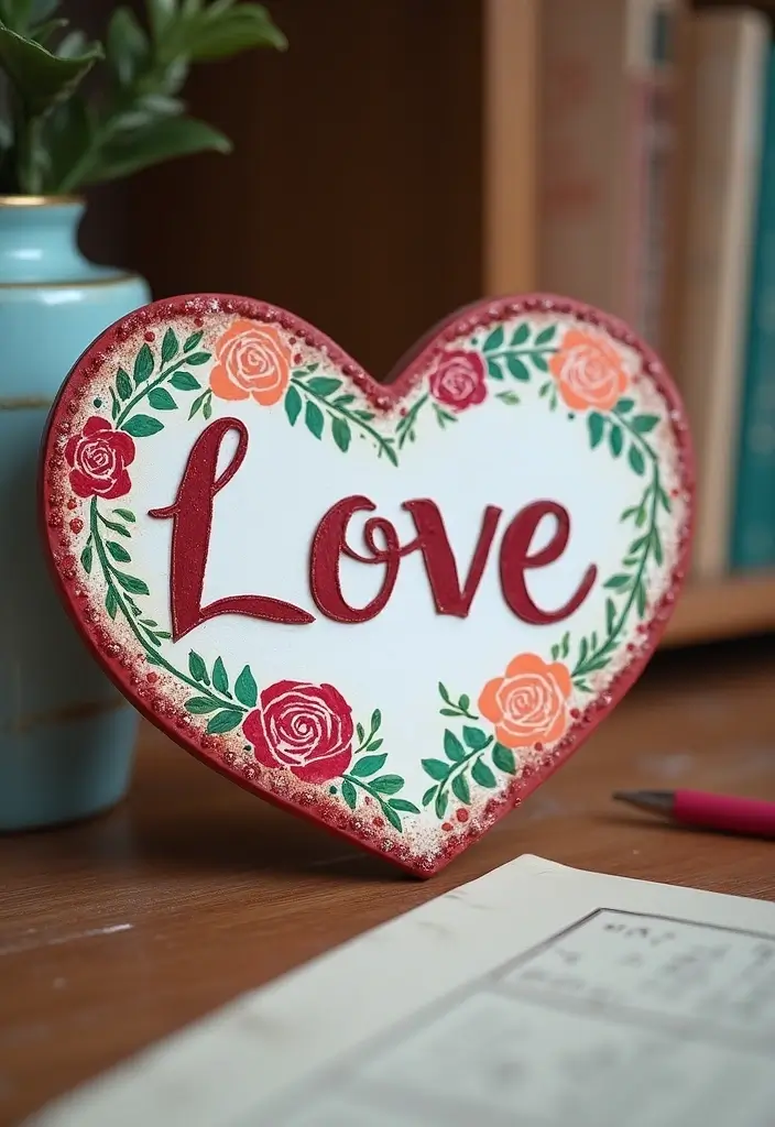 25 Heart Pottery Painting Ideas That Add a Lovely Personal Touch 13. Heart Pottery Name Plates