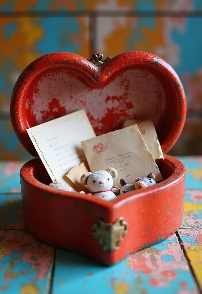 25 Heart Pottery Painting Ideas That Add a Lovely Personal Touch 4. Personalized Heart Keepsake Boxes