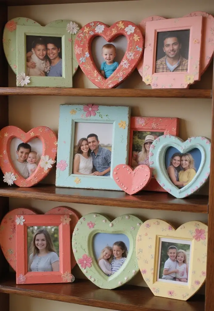 25 Heart Pottery Painting Ideas That Add a Lovely Personal Touch 5. Heart Shaped Picture Frames