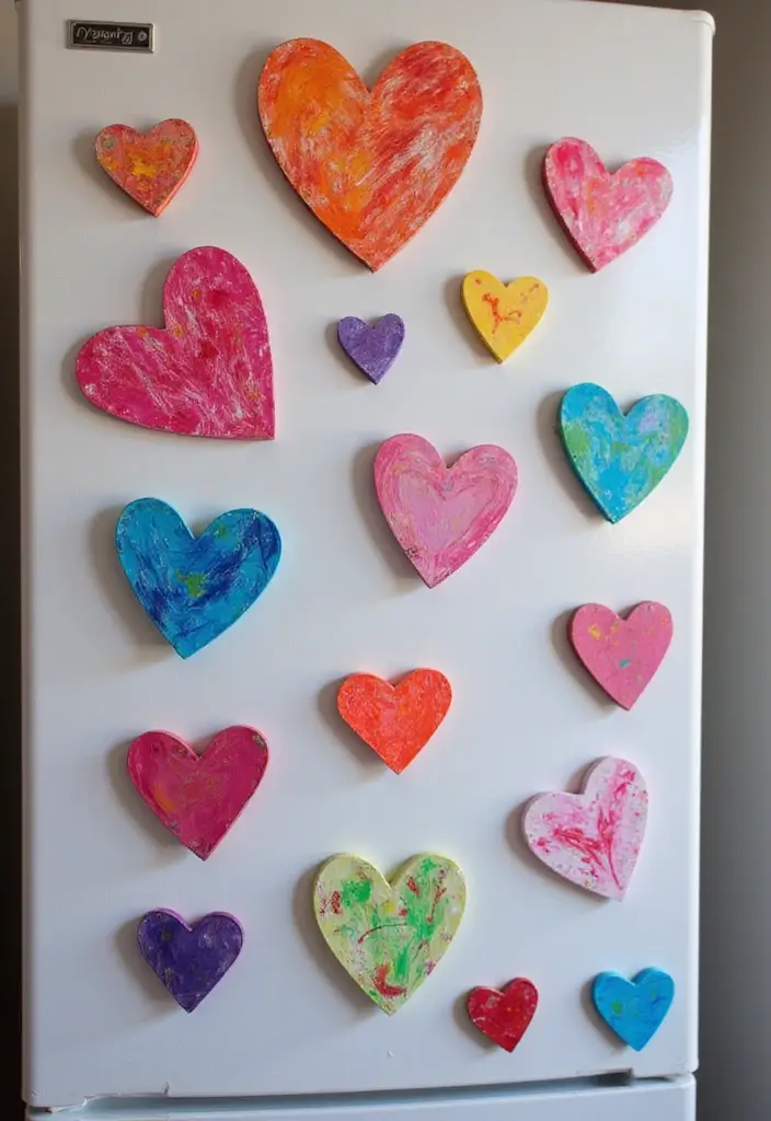 25 Heart Pottery Painting Ideas That Add a Lovely Personal Touch 7. Heart Magnets