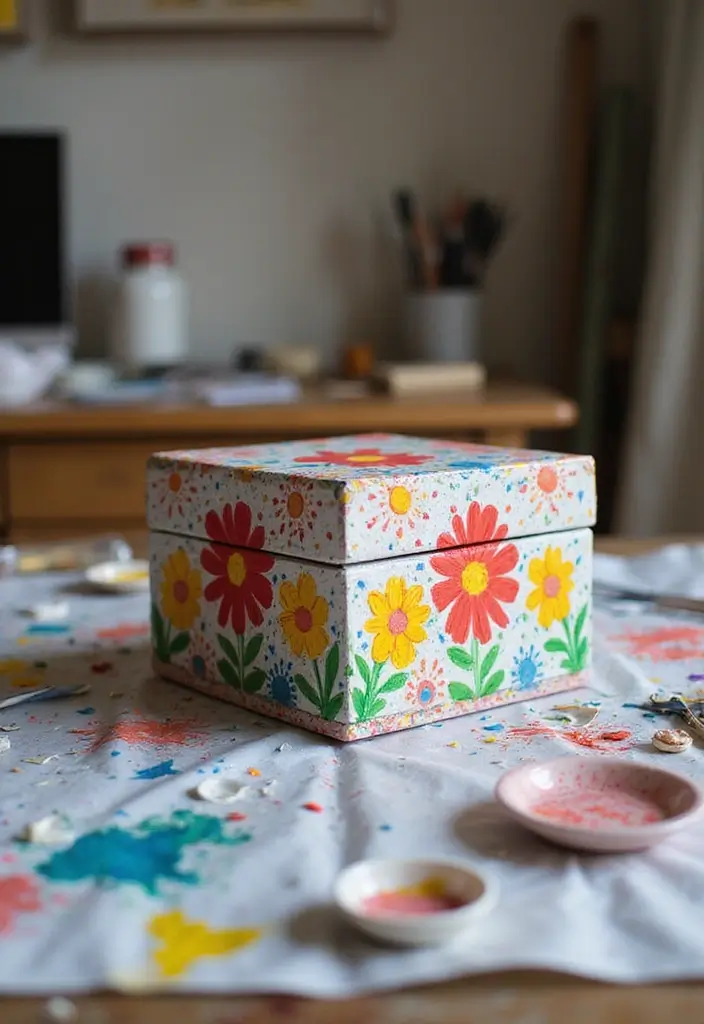 25 Keepsake Box Ideas That Preserve Memories Beautifully - 20. Colorful Paper Mache Keepsake Box