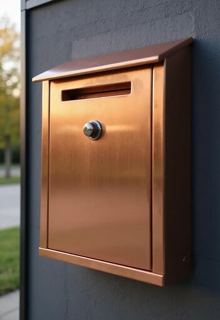 25 Letter Box Ideas That Make Receiving Mail Stylish and Creative - 20. Luxurious Metallic Touch