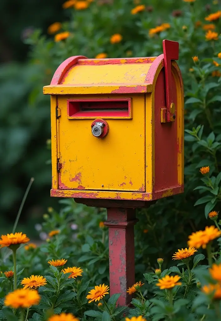 25 Letter Box Ideas That Make Receiving Mail Stylish and Creative - 8. Bright and Bold Colors
