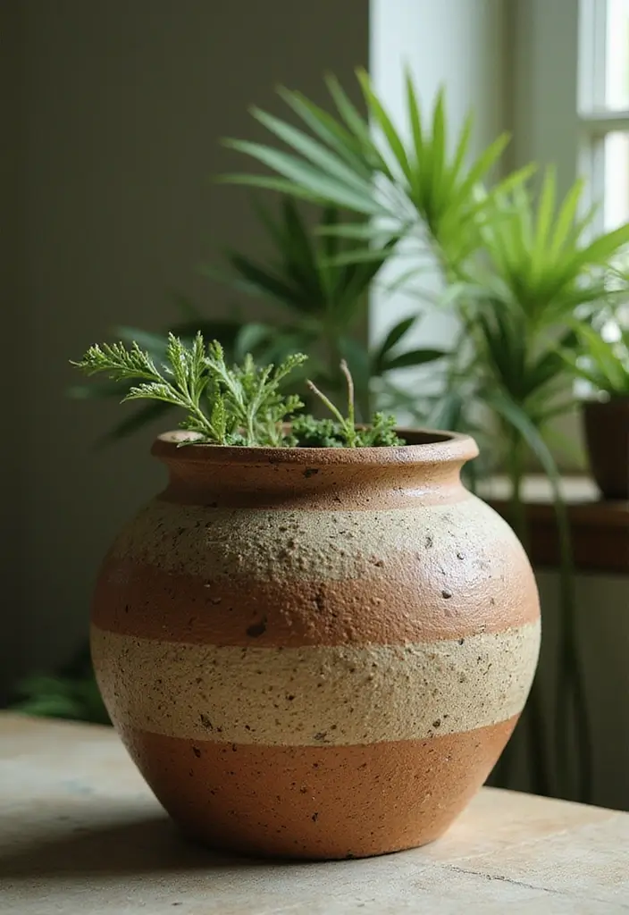 25 Matki Decoration Ideas With Paint That Are Colorful Fun and Unique - 11. Nature-Inspired Textures