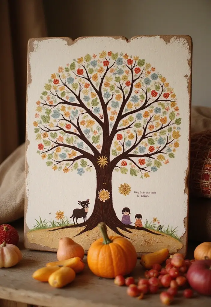 25 Matki Decoration Ideas With Paint That Are Colorful Fun and Unique - 18. Personalized Family Tree