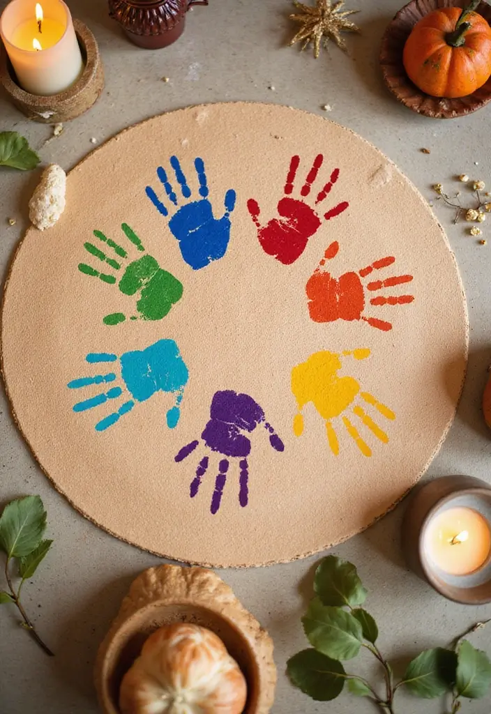 25 Matki Decoration Ideas With Paint That Are Colorful Fun and Unique - 20. Handprint Happiness