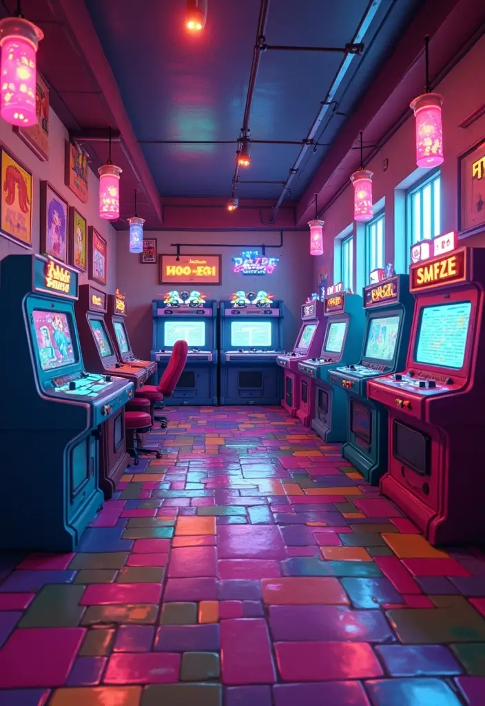 25 Minecraft Interior Decoration Ideas That Inspire Creative Game Spaces - 24. Retro Arcade Space