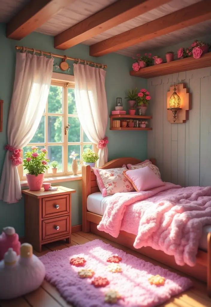 25 Minecraft Interior Decoration Ideas That Inspire Creative Game Spaces - 5. Dreamy Fairy Tale Bedroom
