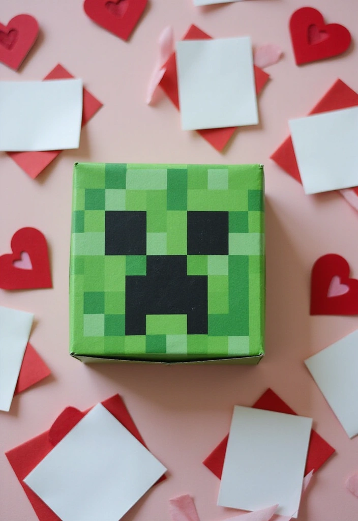 25 Minecraft Valentine Box Ideas That Are Fun for Kids - 1. Creeper-Inspired Valentine Box
