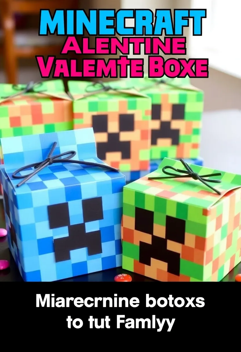 25 Minecraft Valentine Box Ideas That Are Fun for Kids - 18. Mom & Dad Minecraft Boxes