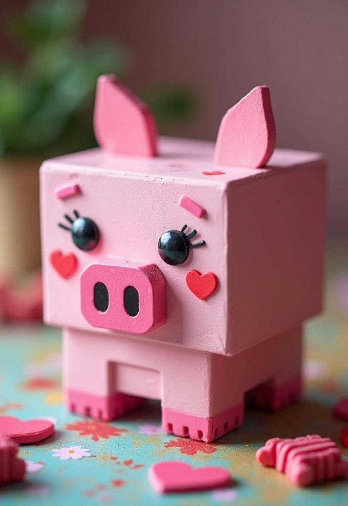 25 Minecraft Valentine Box Ideas That Are Fun for Kids - 4. Minecraft Pig Box