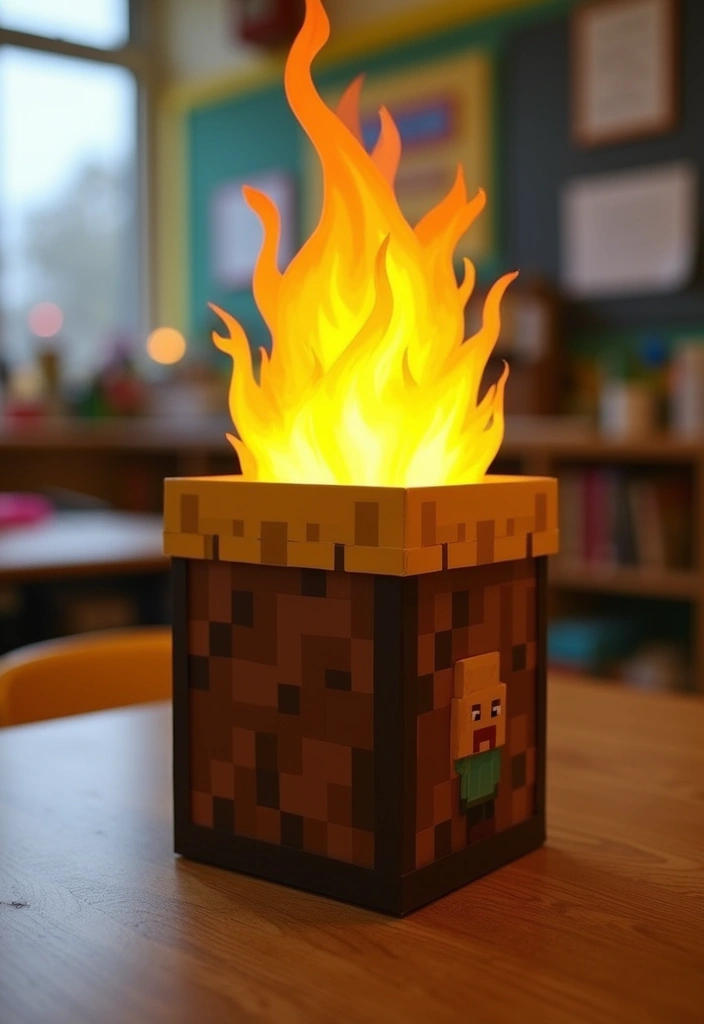 25 Minecraft Valentine Box Ideas That Are Fun for Kids - 9. Torch Valentine Box