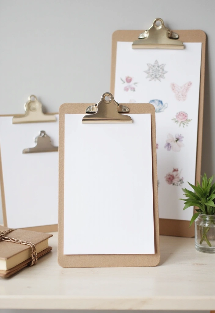 25 Note Decoration Ideas That Turn Ordinary Notes Into Cute Creative Pieces - 2. Minimalist Clipboards