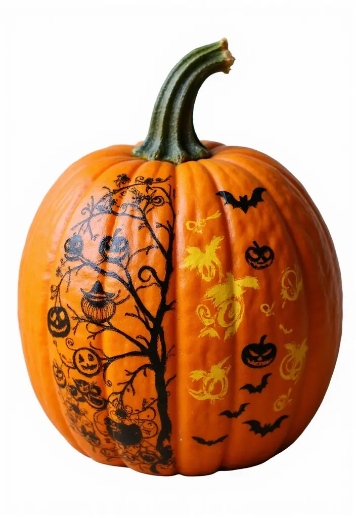 25 Pumpkin Painting Ideas That Are Adorable Fun and Perfect for Fall - 14. Holiday Fusion Pumpkins