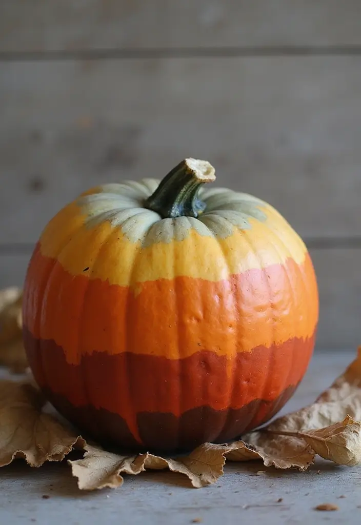 25 Pumpkin Painting Ideas That Are Adorable Fun and Perfect for Fall - 19. Ombre Effect Pumpkins