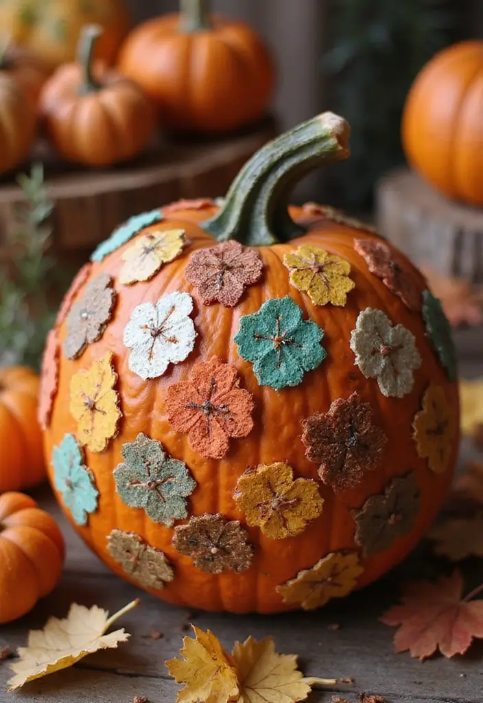 25 Pumpkin Painting Ideas That Are Adorable Fun and Perfect for Fall - 21. DIY Mosaic Pumpkins