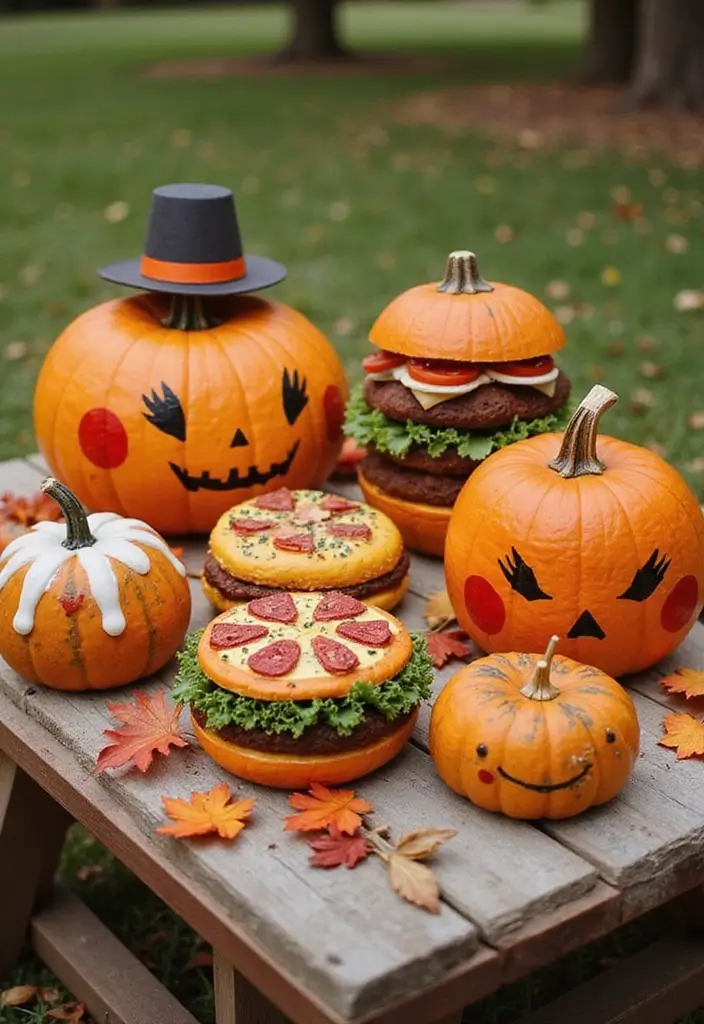 25 Pumpkin Painting Ideas That Are Adorable Fun and Perfect for Fall - 22. Fun Food-Themed Pumpkins