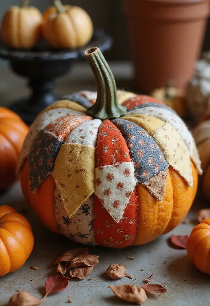 25 Pumpkin Painting Ideas That Are Adorable Fun and Perfect for Fall - 24. Patch pumpkins with a Twist