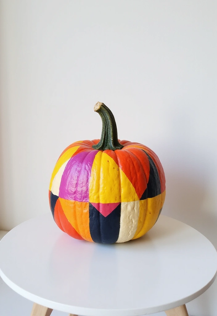 25 Pumpkin Painting Ideas That Are Adorable Fun and Perfect for Fall - 5. Geometric Patterns