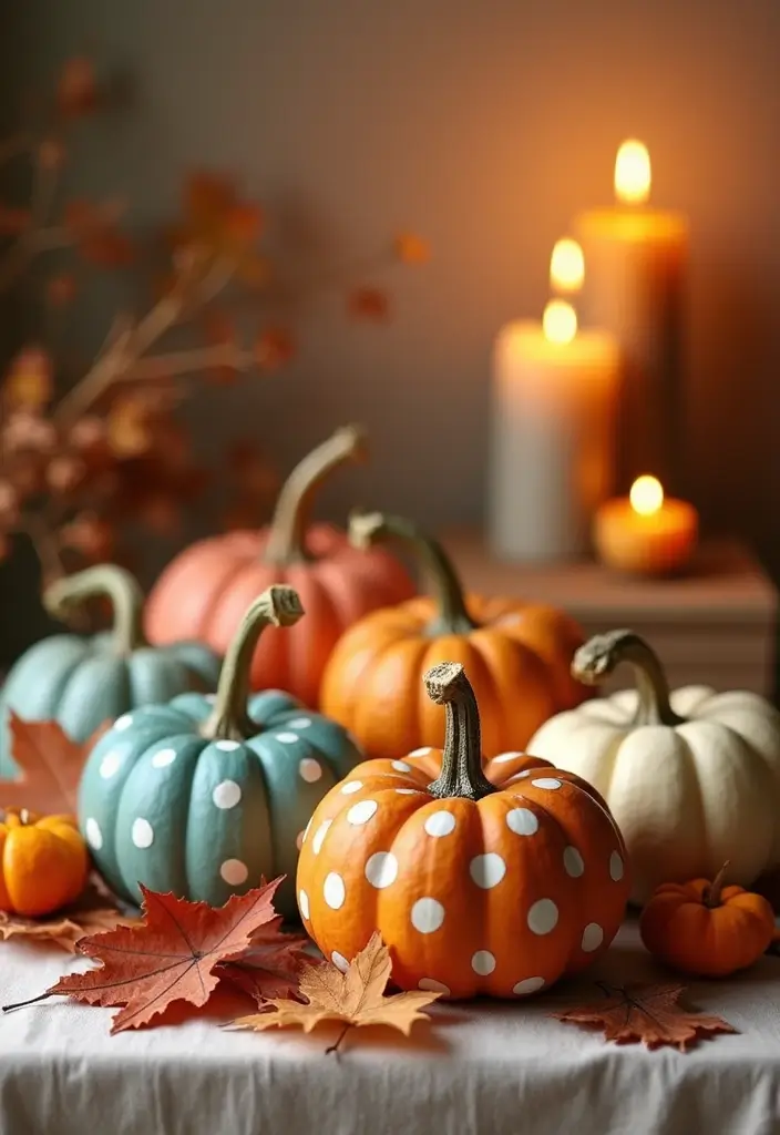 25 Pumpkin Painting Ideas That Are Adorable Fun and Perfect for Fall - 8. Polka Dot Pumpkins