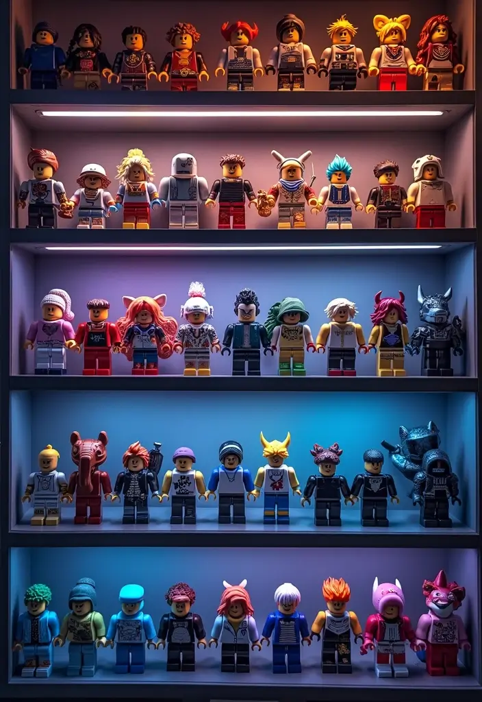 25 Roblox Decoration Ideas That Inspire Creative Gaming Spaces - 11. Roblox Action Figure Displays