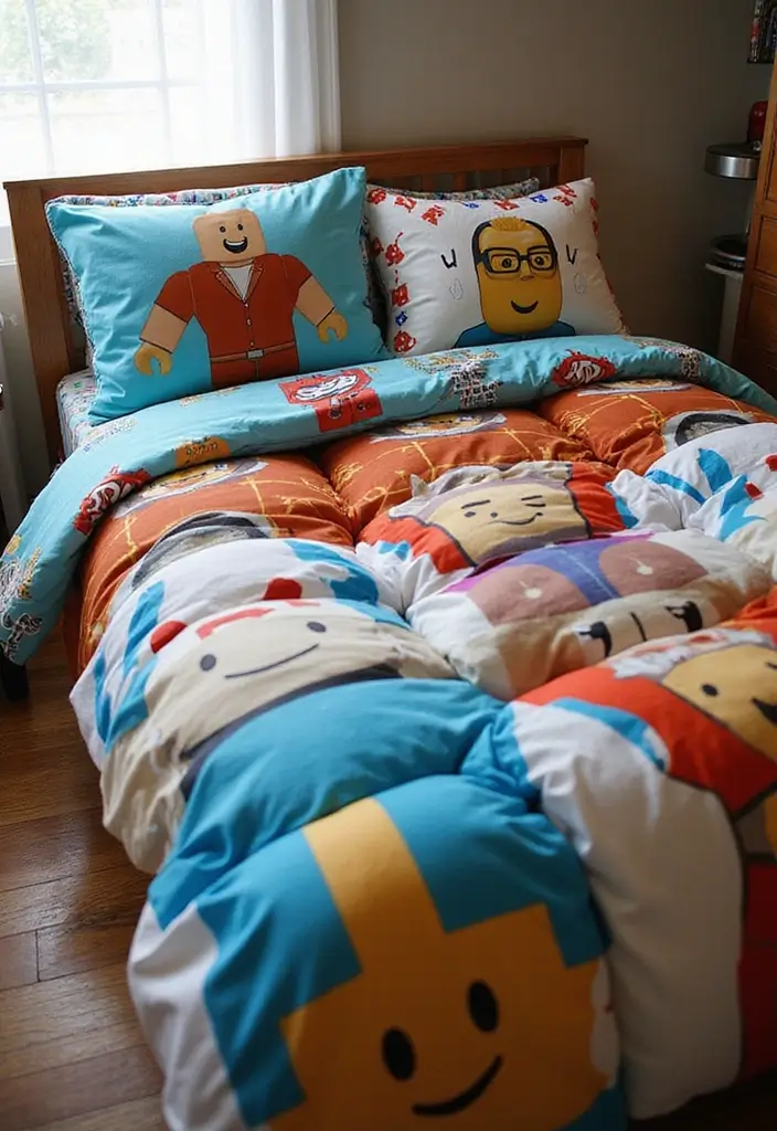 25 Roblox Decoration Ideas That Inspire Creative Gaming Spaces - 2. Roblox-Themed Bedding Sets
